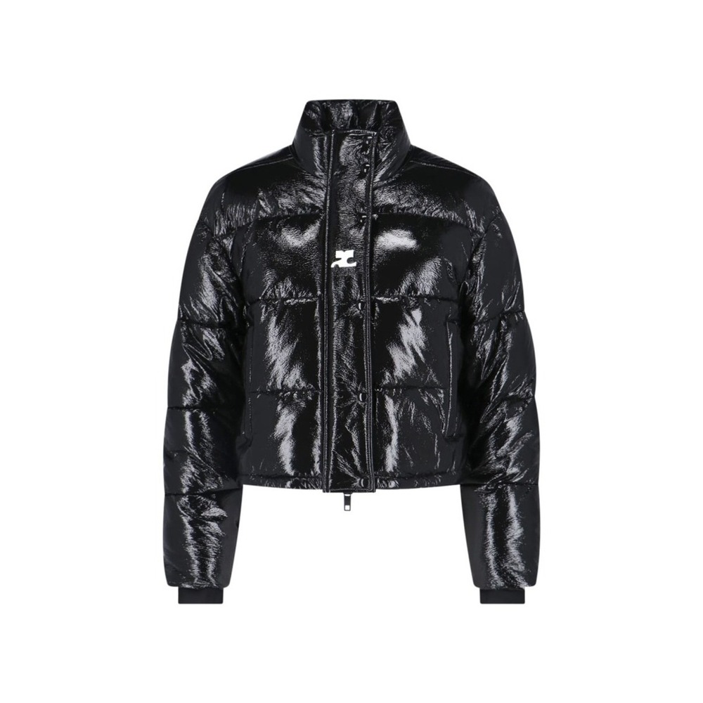 Courrèges Crop Vinyl Puffer Jacket – Black